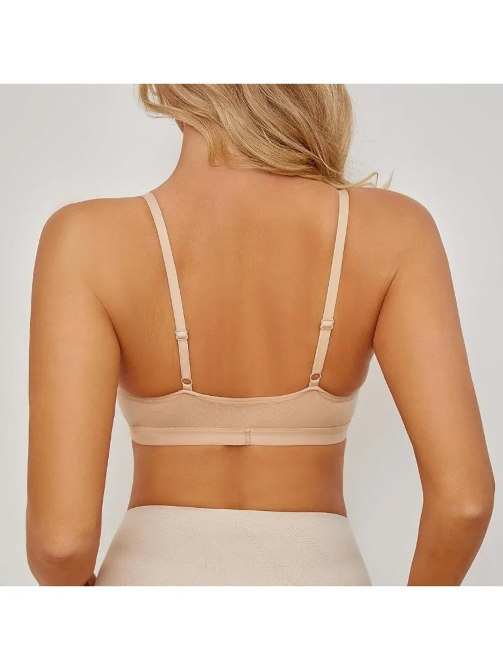 Deep V Neck Wireless Bralette for Women - Adjustable Straps, Removable Pads